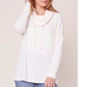 JACK by BB Dakota White Funnel Neck Pullover Hoodie L